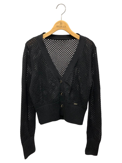 フォクシーブティック Cardigan Ellis 44408 カーディガン 40 ブラック アイレット柄 IT5GR5TQ0CVC