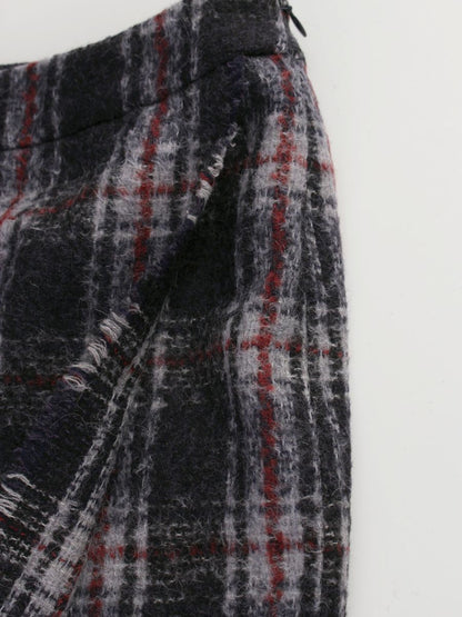 マックスマーラ RN73136 スカート 36 グレー チェック柄 ウール混 IT1Y3ADZ9IQ8 【SALE】