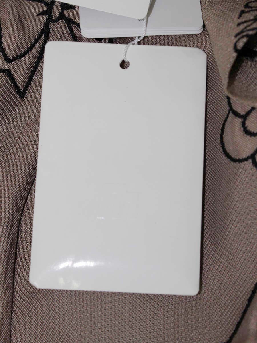 エムズグレイシー 011503 ワンピース 38 ベージュ/ブラック カメリアモチーフ IT5S0S7XIEVX