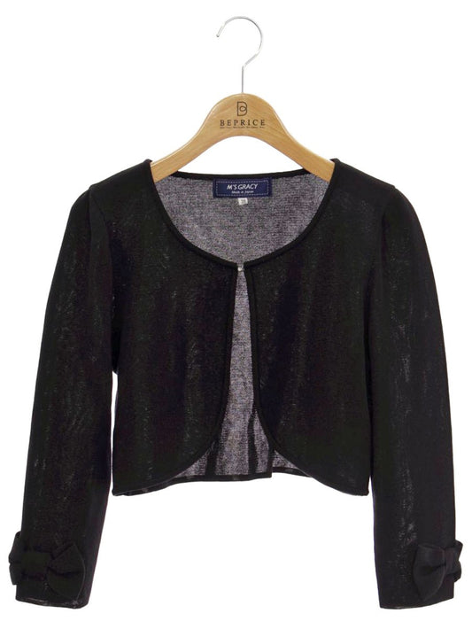 エムズグレイシー 018321 ボレロ 38 ブラック カーディガン 袖リボン IT8GH4XPF3BS