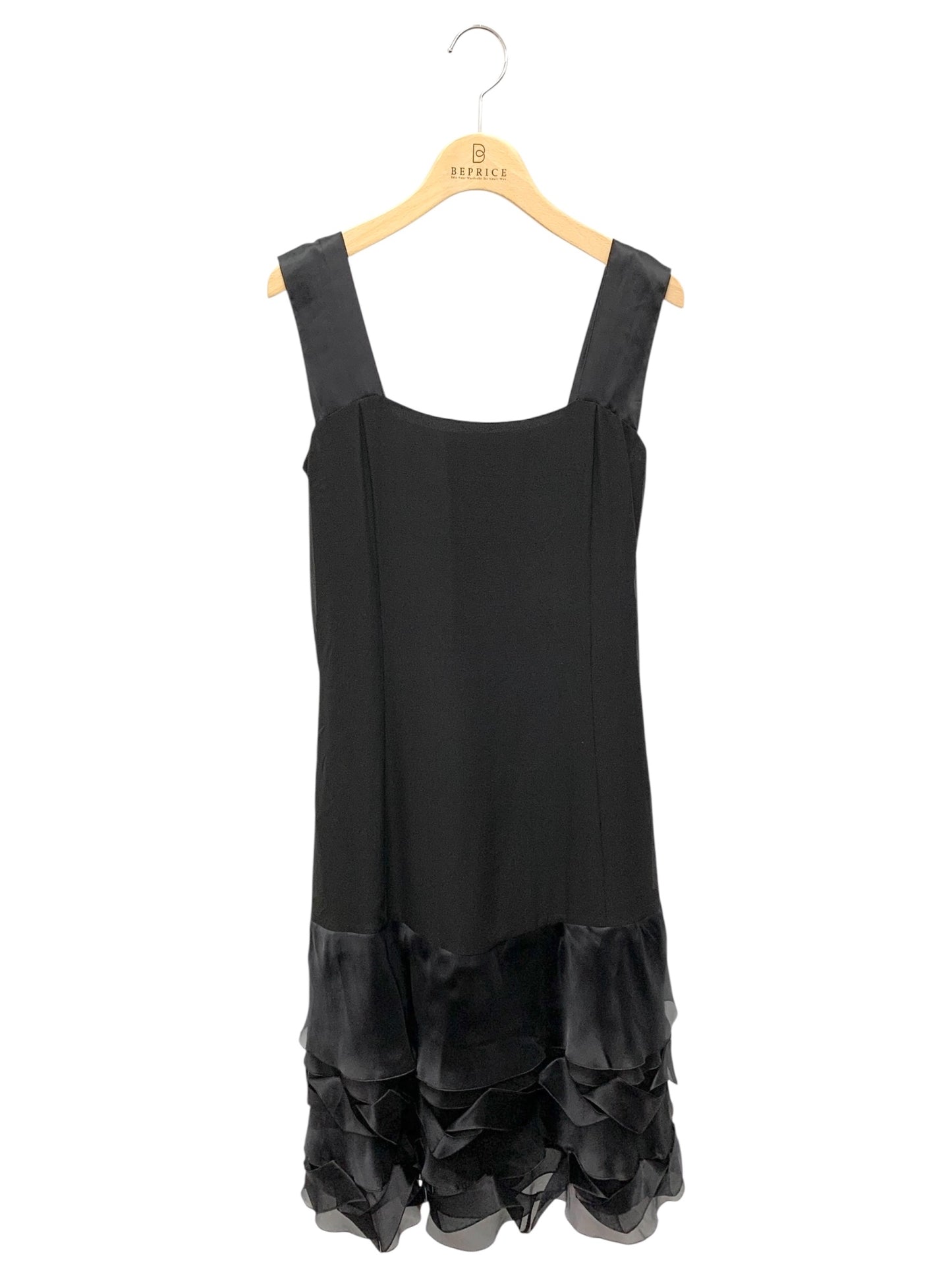 フォクシーブティック Dress 38540 ワンピース 38 ブラック シルク オーガンジーフリル IT49EXJ90Y8P