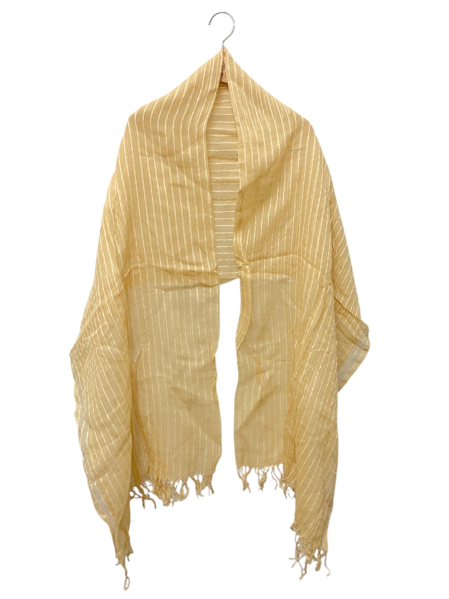 マックスマーラ スカーフ ベージュ ストライプ フリンジ ITF60JGDW86O