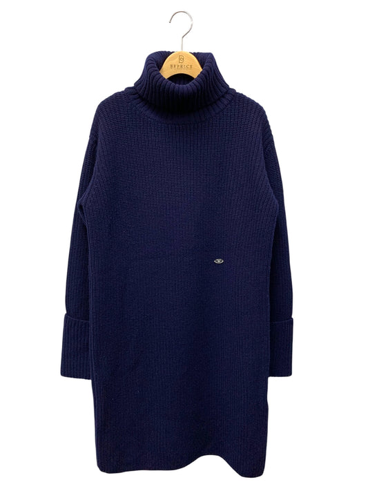 ルネ リラクシングウォーミーニットドレス 6142330 ワンピース 36 ネイビー パール付きロゴプレート ITZA5V9VU6XC