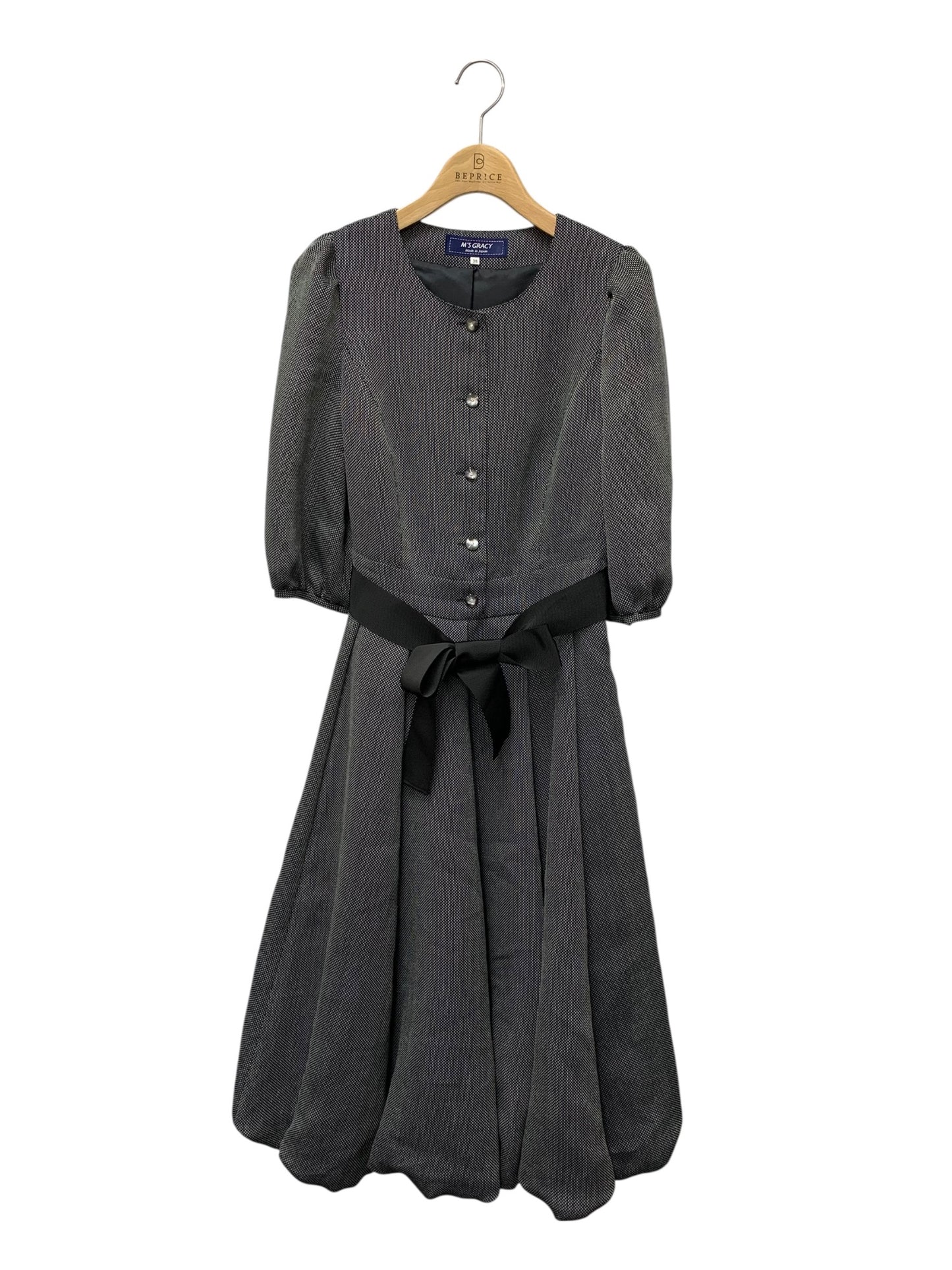 エムズグレイシー バルーンシルエットワンピース 511513 38 ブラック ITZRP449NIZG