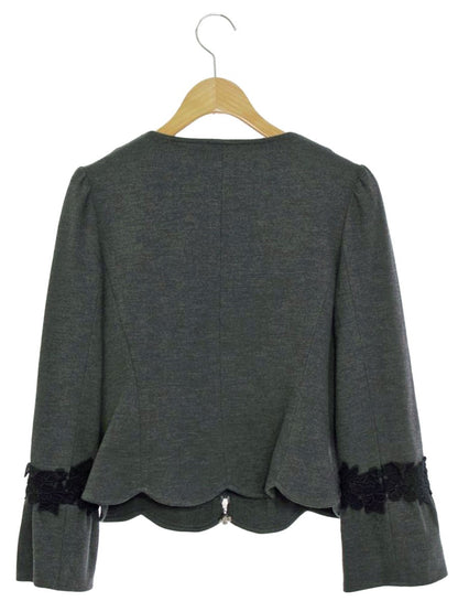 エムズグレイシー 724504 ジャケット 38 グレー ジップアップ ノーカラー ITG998ISQ99A