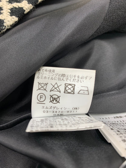 エムズグレイシー 919521 コート 40 ブラック カメリア ジップアップ リボン ITIA6M8QMI0T