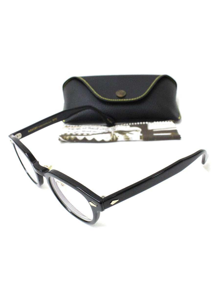 モスコット LEMTOSH メガネ ブラック/クリスタル セルフレーム フルリム ボストン ITDV1H2R5QCG