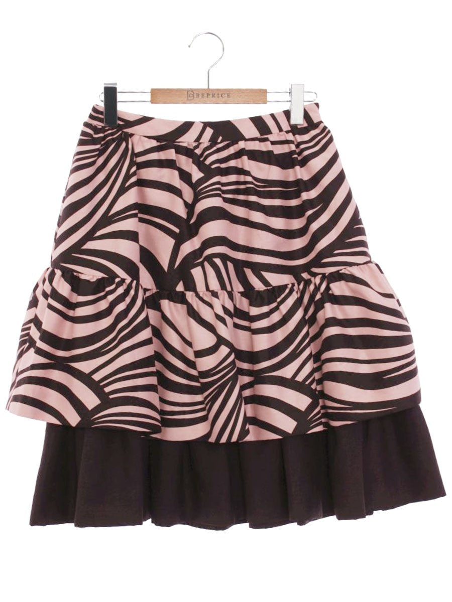 トゥービーシック W5S12-242-12 スカート 40 ピンク ティアード 総柄 IT8CCDS6AOCR