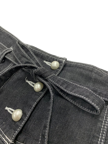 エムズグレイシー 317334 スカート 38 グレー デニム パール IT3ECWYIXQM4