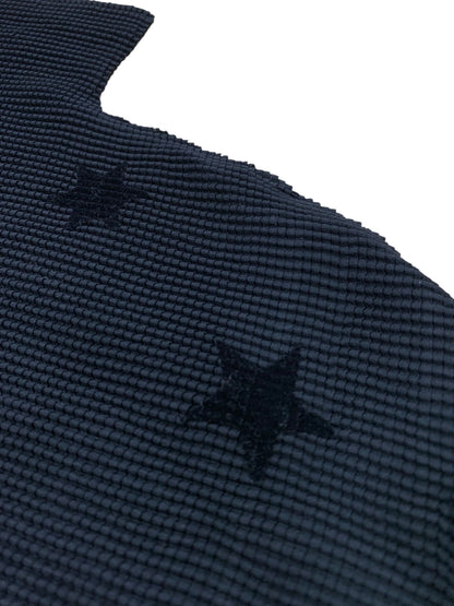 ミーイッセイミヤケ MI24FJ651 プルオーバー ブラック ボトルネック ワッフルプリーツ スター ITJMR2MR7W74