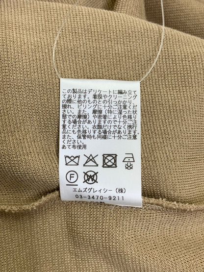 エムズグレイシー 518346 ワンピース 40 ベージュ リボン パフスリーブ ニット ITH5LI8P1MXA