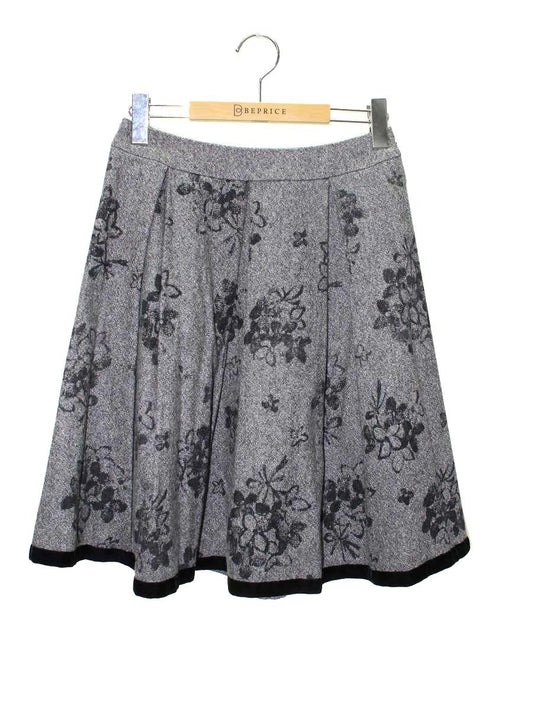 エムズグレイシー 127557 スカート 38 グレー フラワーモチーフ ウール ベロア ITDLIW553BHE
