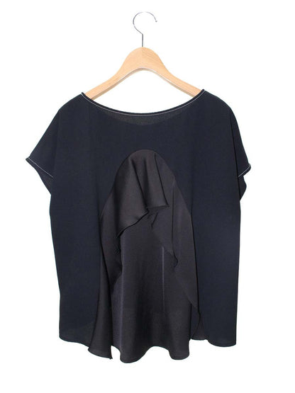 ダイアグラム 03213 41075-00 カットソー 36 ブラック フリル ステッチ ITGWHYD4J5ZC