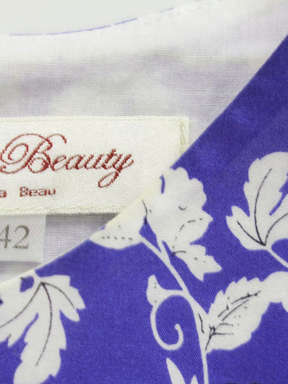 スーパービューティー ワンピース 42 ブルー フラワープリント ITT4S93FYHMQ 【SALE】