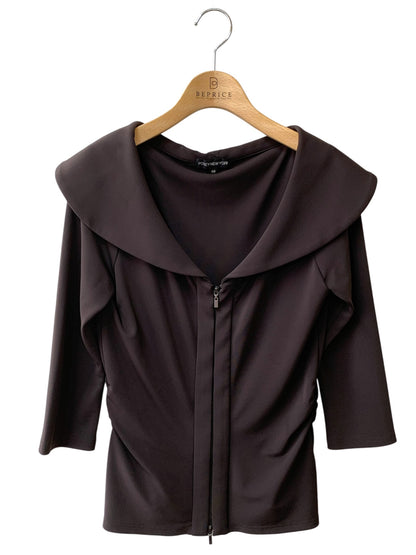 フォクシーニューヨーク 24134 カーディガン 40 ブラウン マットストレッチジャージー ITCE3SFELYB8