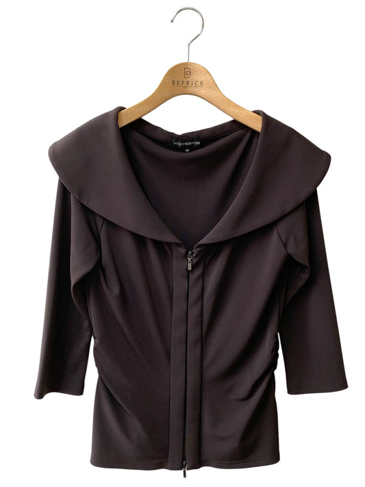 フォクシーニューヨーク 24134 カーディガン 40 ブラウン マットストレッチジャージー ITCE3SFELYB8