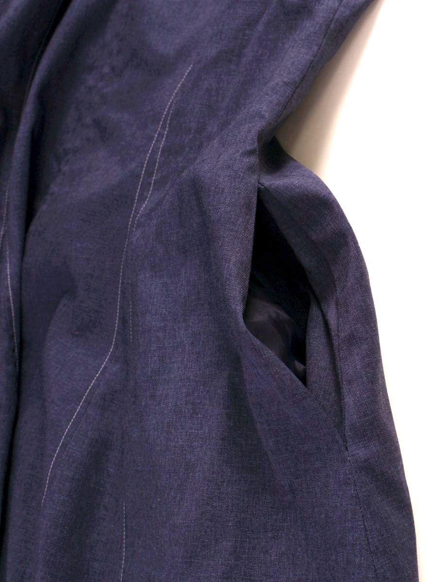 エムズグレイシー Denim like Jumper Skirt 911108 ワンピース 40 ネイビー リボン フロントジップ IT46FINVT9YM