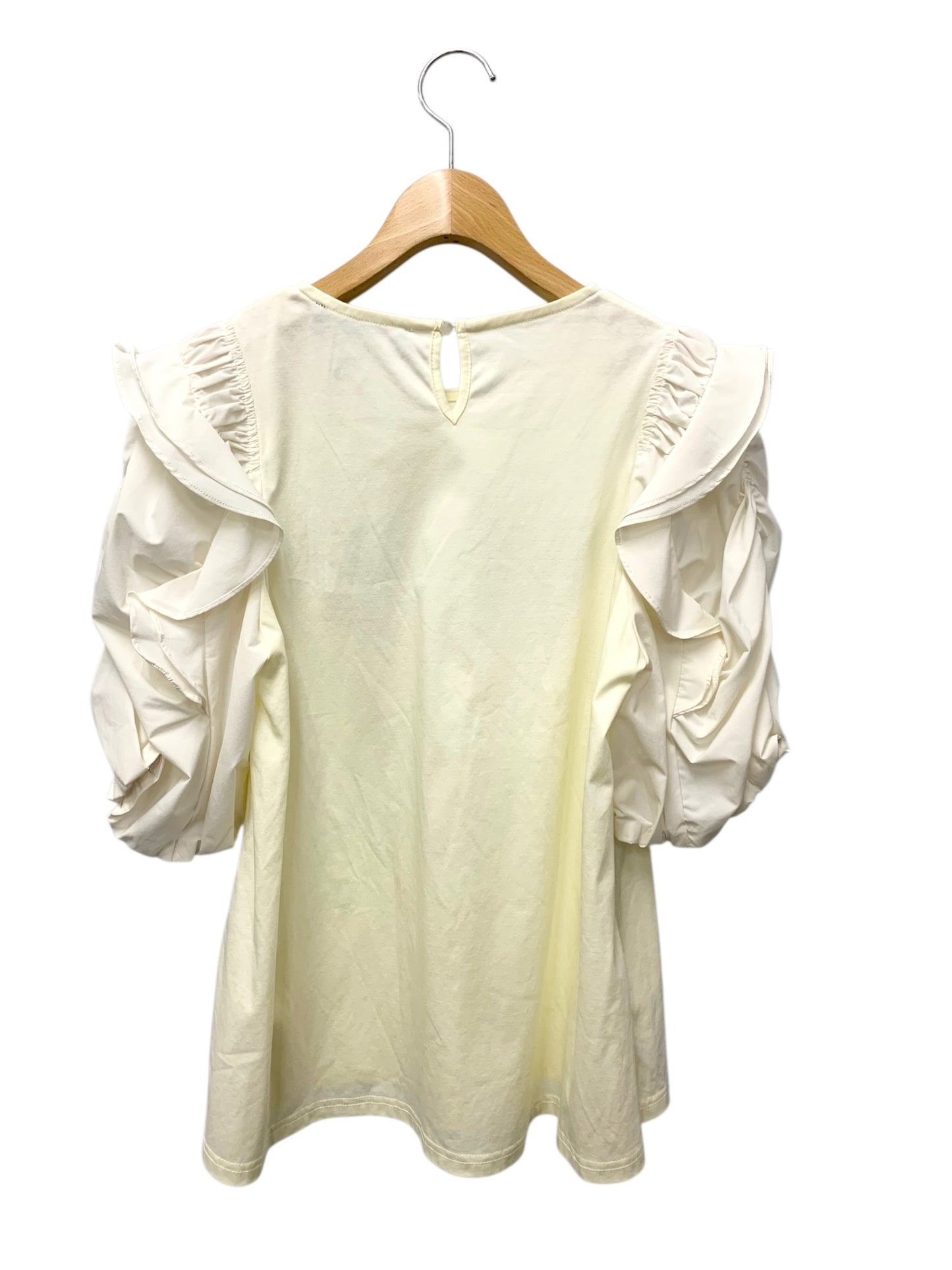 エムズグレイシー 515503 カットソー 38 アイボリー フリル パフスリーブ ITR158HNQHII