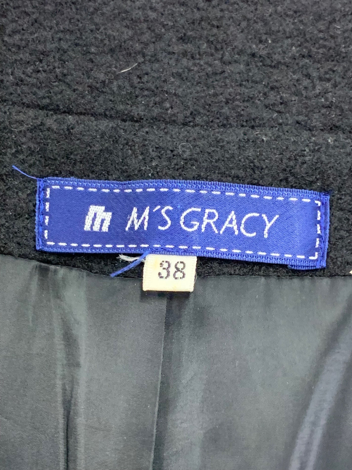 エムズグレイシー 624719 ジャケット 38 ブラック ウール混 IT2LY3IQWY6W