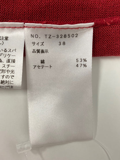 エムズグレイシー 328502 ニット 38 レッド リボン フラワーモチーフ スパンコール ITI3LJ4LJ3H4