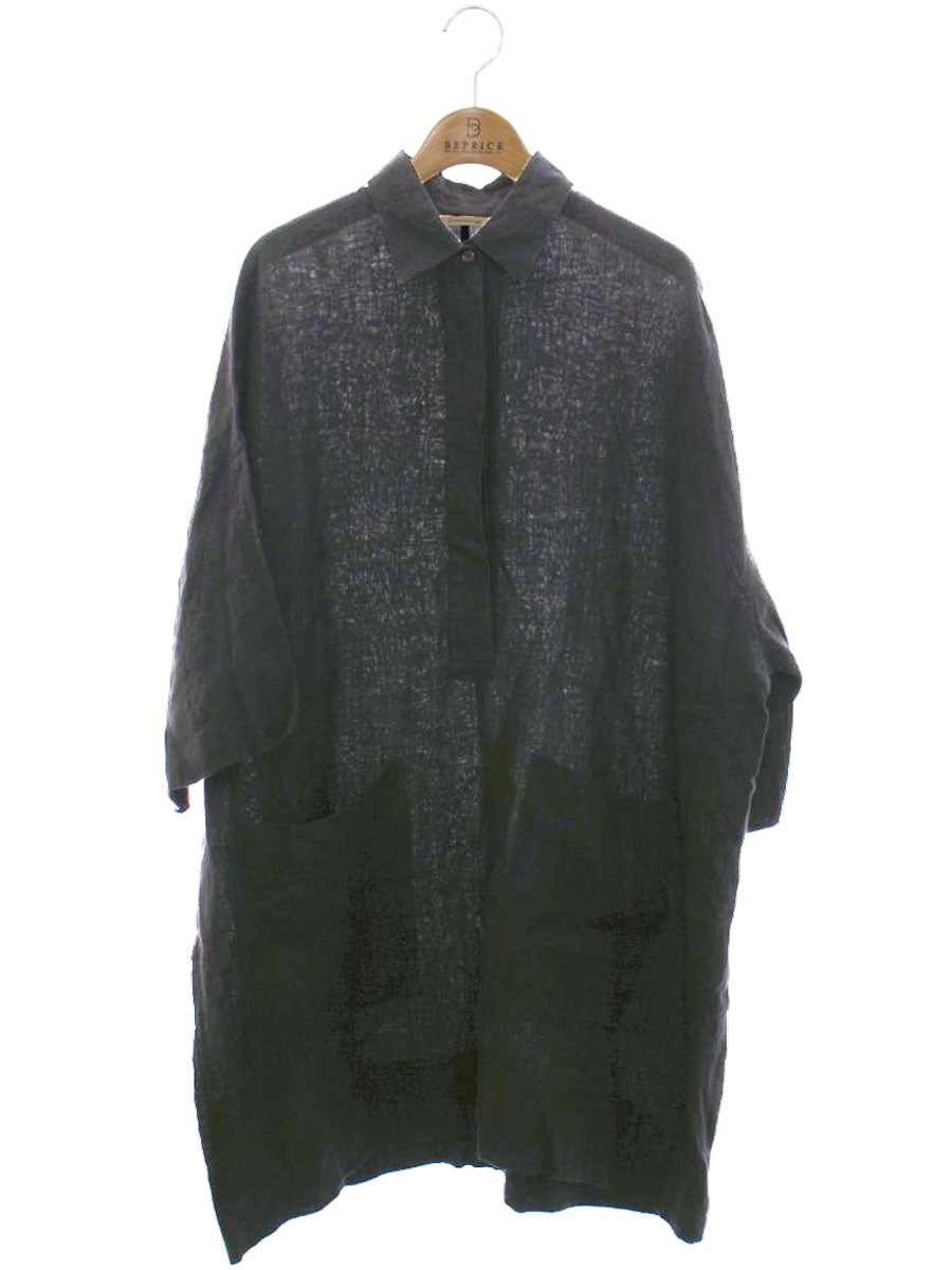 カレンソロジー CL406026ER チュニック F ブラック リネン 麻 ITBCXPTJDDHW