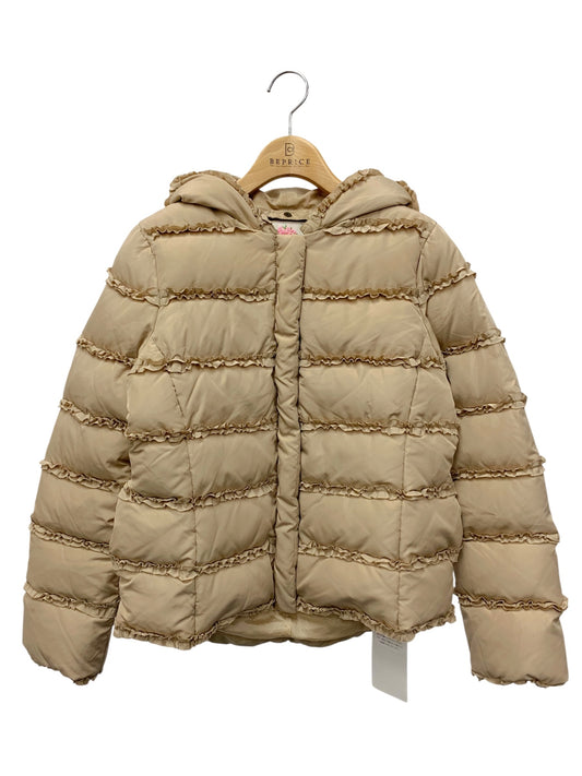 トワレ 457-027 ダウンジャケット 3 ベージュ ボーダーフリル フード付き ITDOYO5LBF70