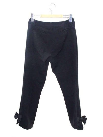 エムズグレイシー 726103 パンツ 40 ブラック コットン混 リボン ITQTM2YKBDDW