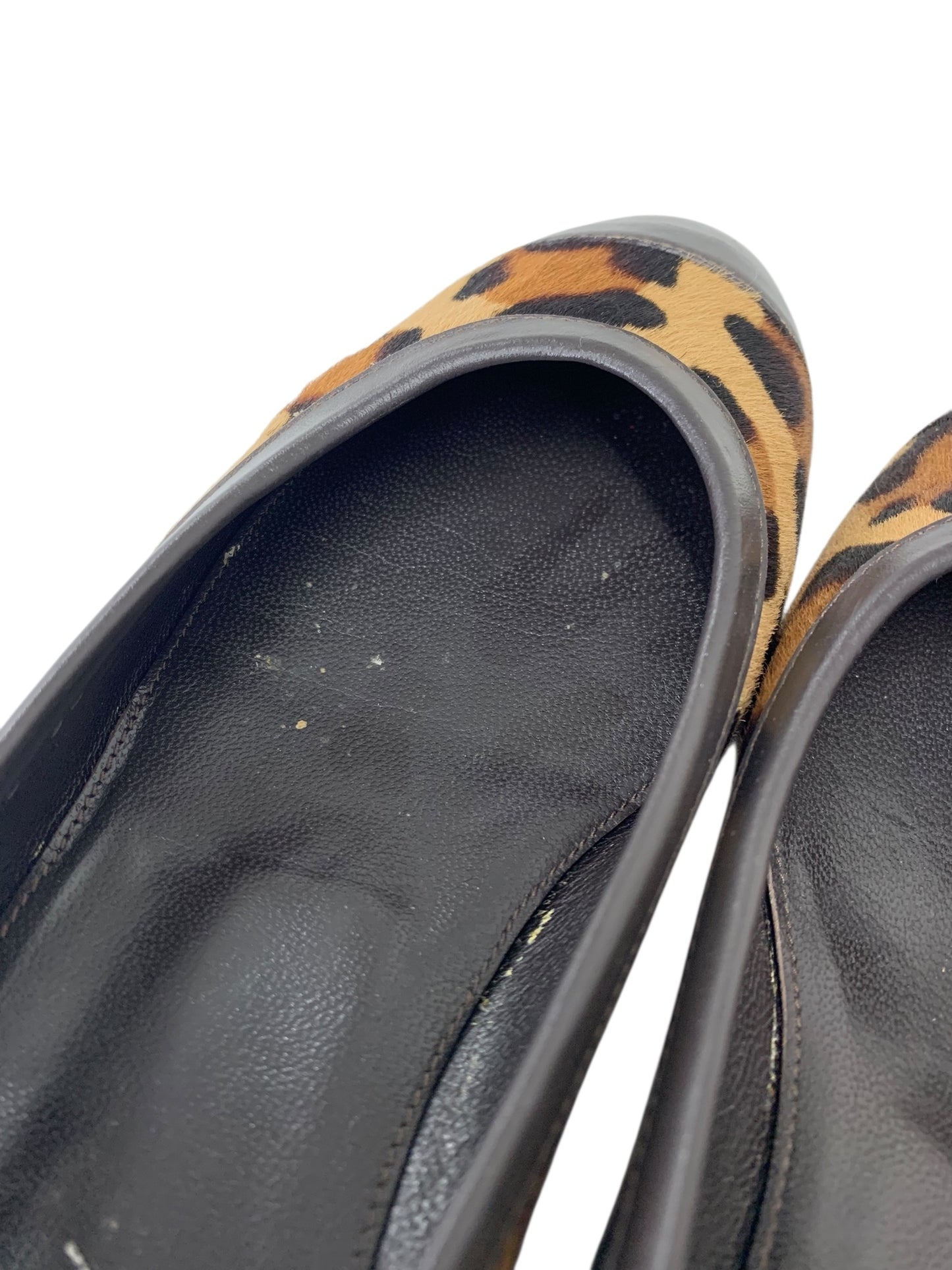 フォクシー バレエシューズ 36 ベージュ レザー ヒョウフェイクファー ITIBFBNIX0N8 【SALE】