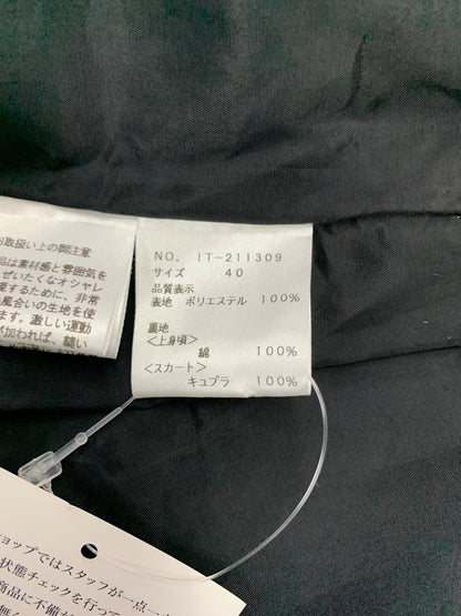 エムズグレイシー 211309 ワンピース 40 ブラック グログラン素材小花柄 IT3G3IZ887HS