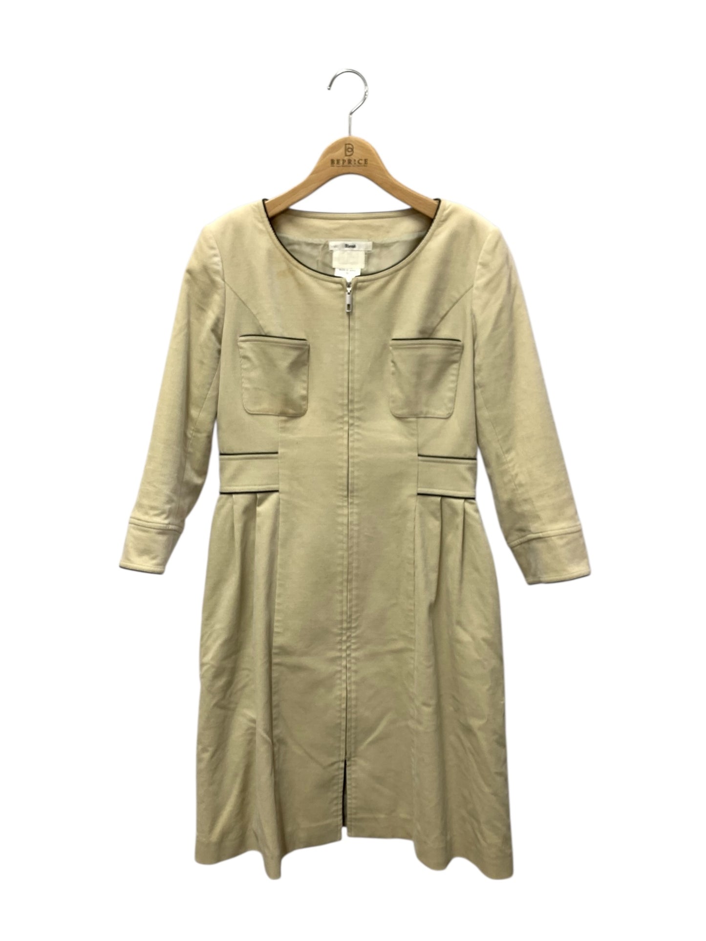 ルネ 6036170  ノーカラーコート 38 アイボリー TISSU コーデュロイ ITQAM9XISYVC