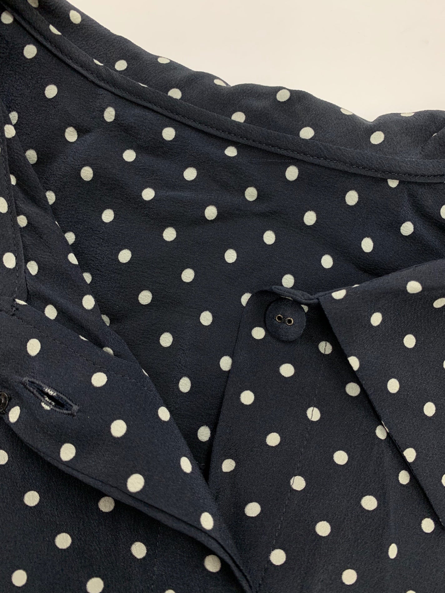 フォクシーブティック ヴェロニク ブラウス 42689 シャツ 38 ネイビー 水玉 ドット ITSBX70U7IRS