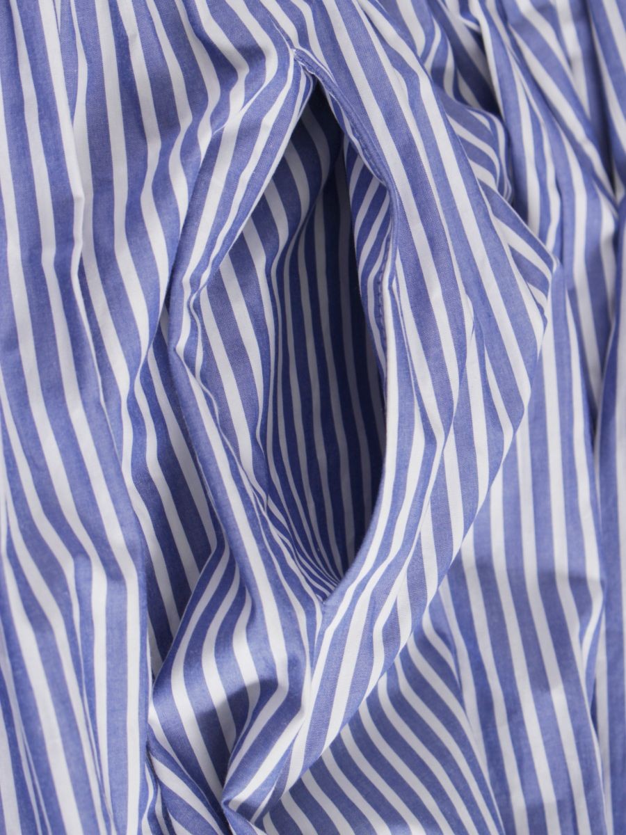 ブルックスブラザーズ コットン ストライプ ボウウエストベルト 100219438 マキシスカート 2 ブルー/ホワイト ITQXLEJY18ZG