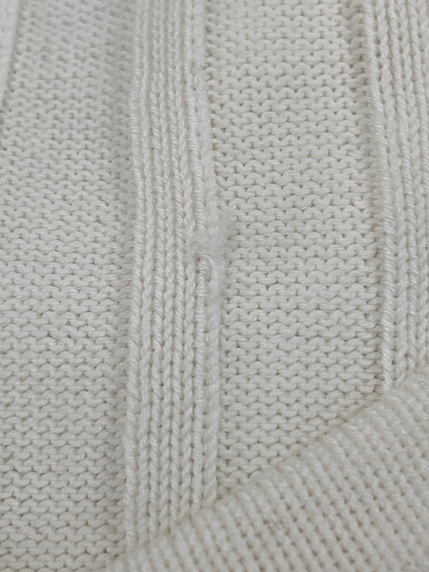 エムプルミエ A722-013 ニット 38 ホワイト Vネック リブ ITL0E7F6RA9W