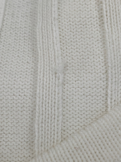 エムプルミエ A722-013 ニット 38 ホワイト Vネック リブ ITL0E7F6RA9W