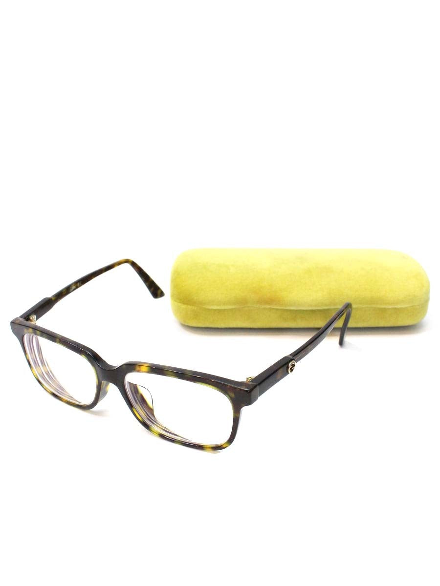 グッチ GG0557OJ メガネ ブラウン/イエローグリーン セルフレーム フルリム ウェリントン IT587GOBSIPC