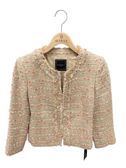 フォクシーブティック Tweed Jacket 38674 ジャケット 38 ベージュ ツイード ITGTG9BI2WD5