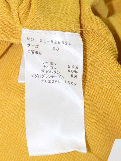 エムズグレイシー 528523 カーディガン 38 イエロー ビジューボタン ニット ITV4TPP27BO4