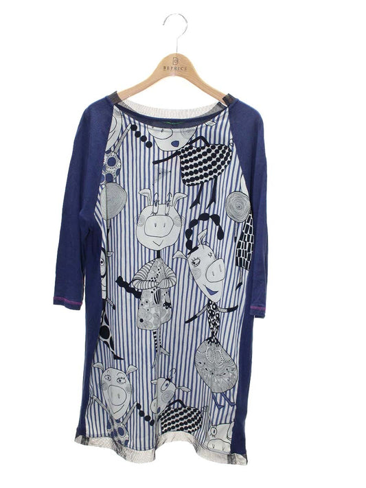 アルベロベロ 232141 チュニック F ネイビー ぶたさんモチーフ ストライプ ITW11V9BV192