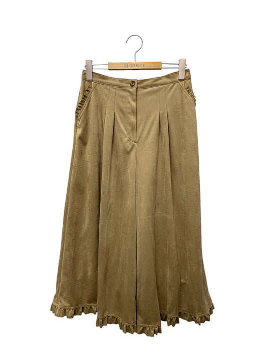 エムズグレイシー 516513 パンツ 38 ベージュ ワイド ガウチョ フリル IT6BMCAWZV0V