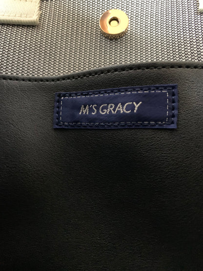 エムズグレイシー リボンコサージュ柄ニット 494523 トートバッグ ブラック ITT19FKBXFKG