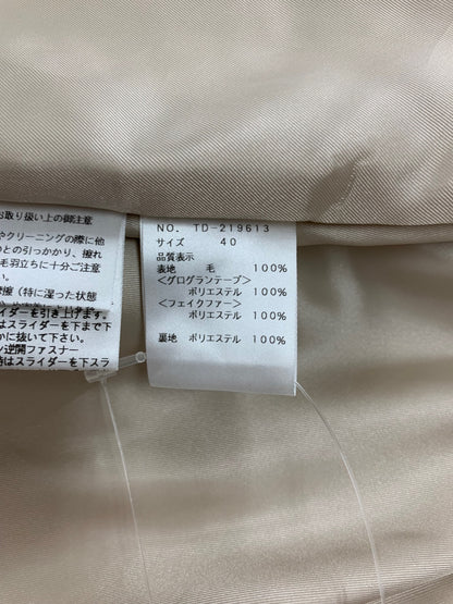 エムズグレイシー スーパー120ドレスコート 219613 コート 40 ベージュ  フェイクファー ウール 2way ダブルジップ IT9G21XUCJPS