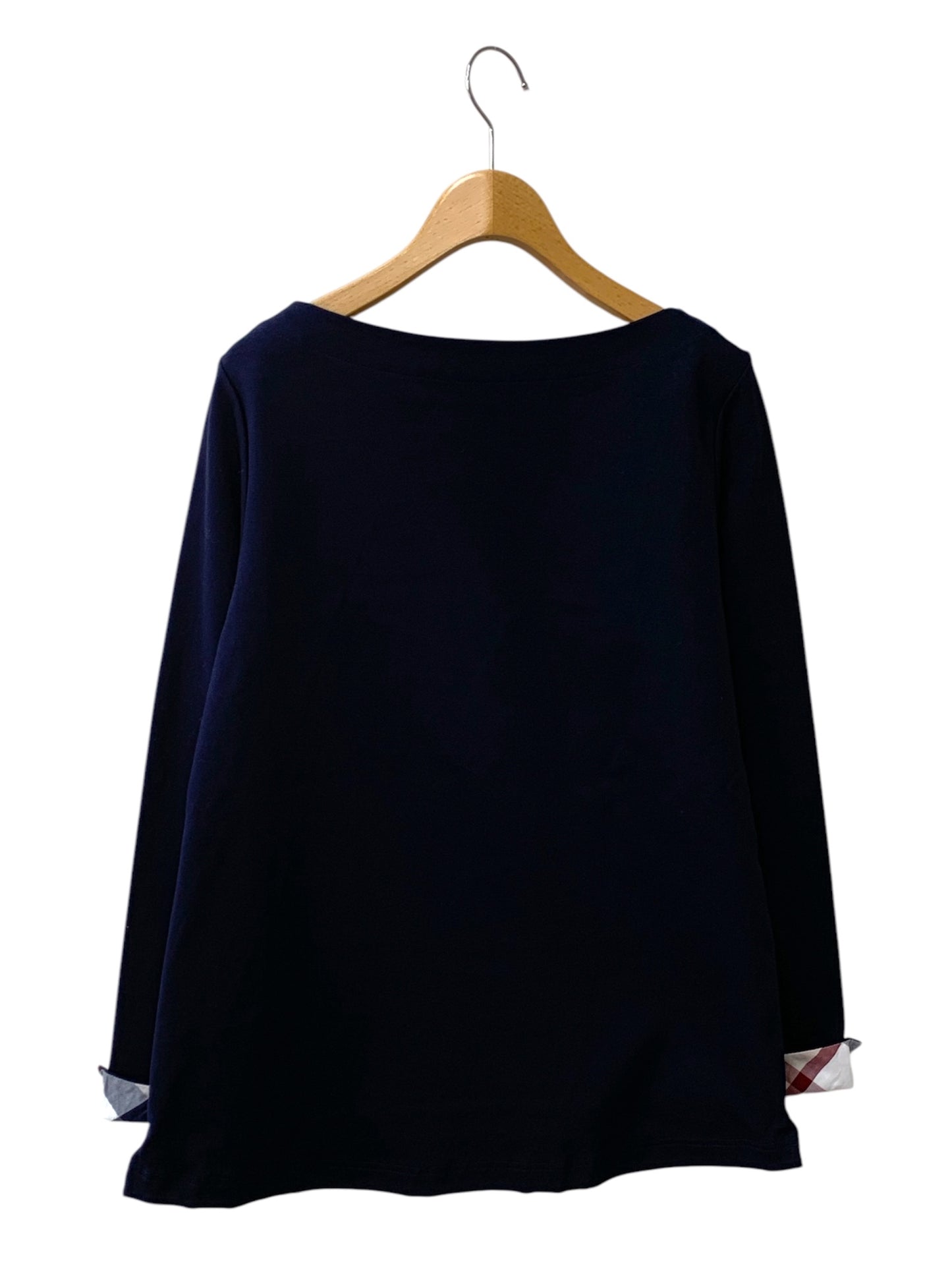 ブルーレーベルクレストブリッジ 55P03-711-29 カットソー 38 ネイビー ボートネック 肩ボタン ITCEMJFWU89A