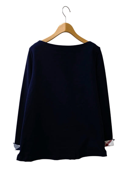 ブルーレーベルクレストブリッジ 55P03-711-29 カットソー 38 ネイビー ボートネック 肩ボタン ITCEMJFWU89A