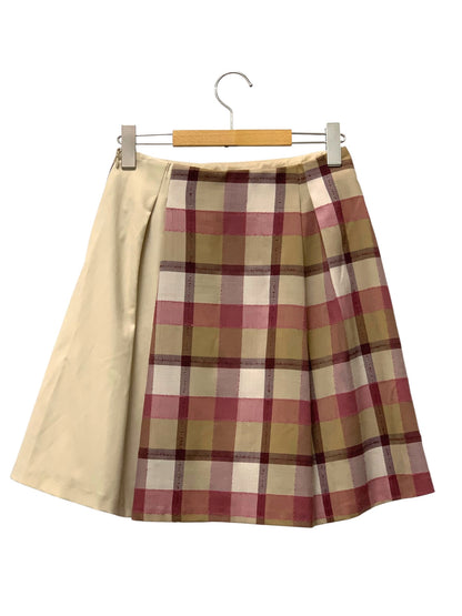 ブルーレーベルクレストブリッジ 55S10-650-14 スカート 36 ベージュ/ピンク チェック ITO7UM55H334