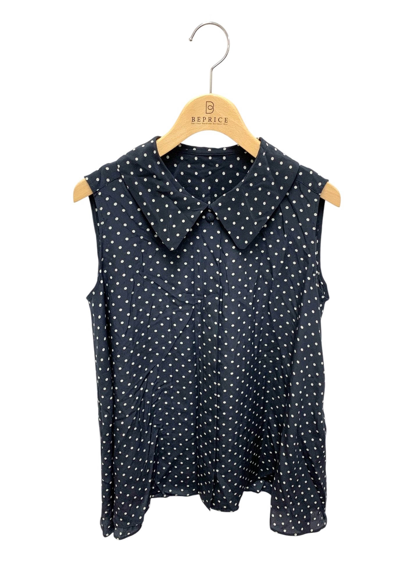 フォクシーブティック ヴェロニク ブラウス 42689 シャツ 38 ネイビー 水玉 ドット ITSBX70U7IRS