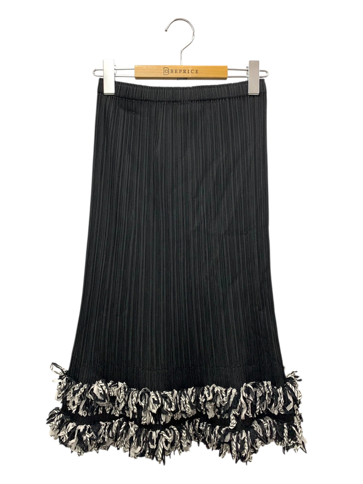 プリーツプリーズイッセイミヤケ PP13-JG502 スカート 3 ブラック フリンジ ITUCQG3COD1K