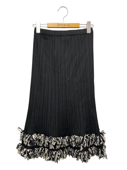 プリーツプリーズイッセイミヤケ PP13-JG502 スカート 3 ブラック フリンジ ITUCQG3COD1K