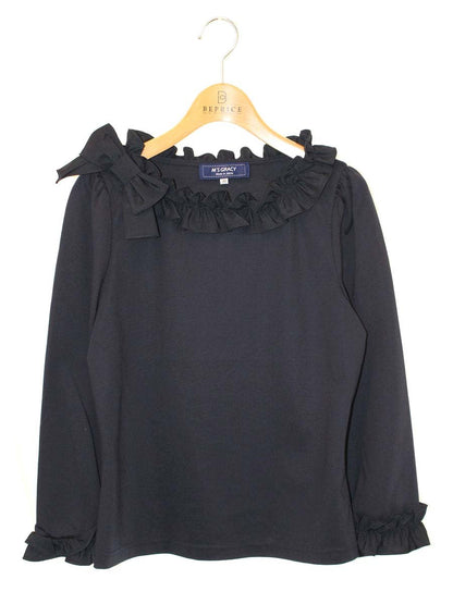 エムズグレイシー 215304  カットソー 38 ネイビー フリル ITO9JDAHBK40