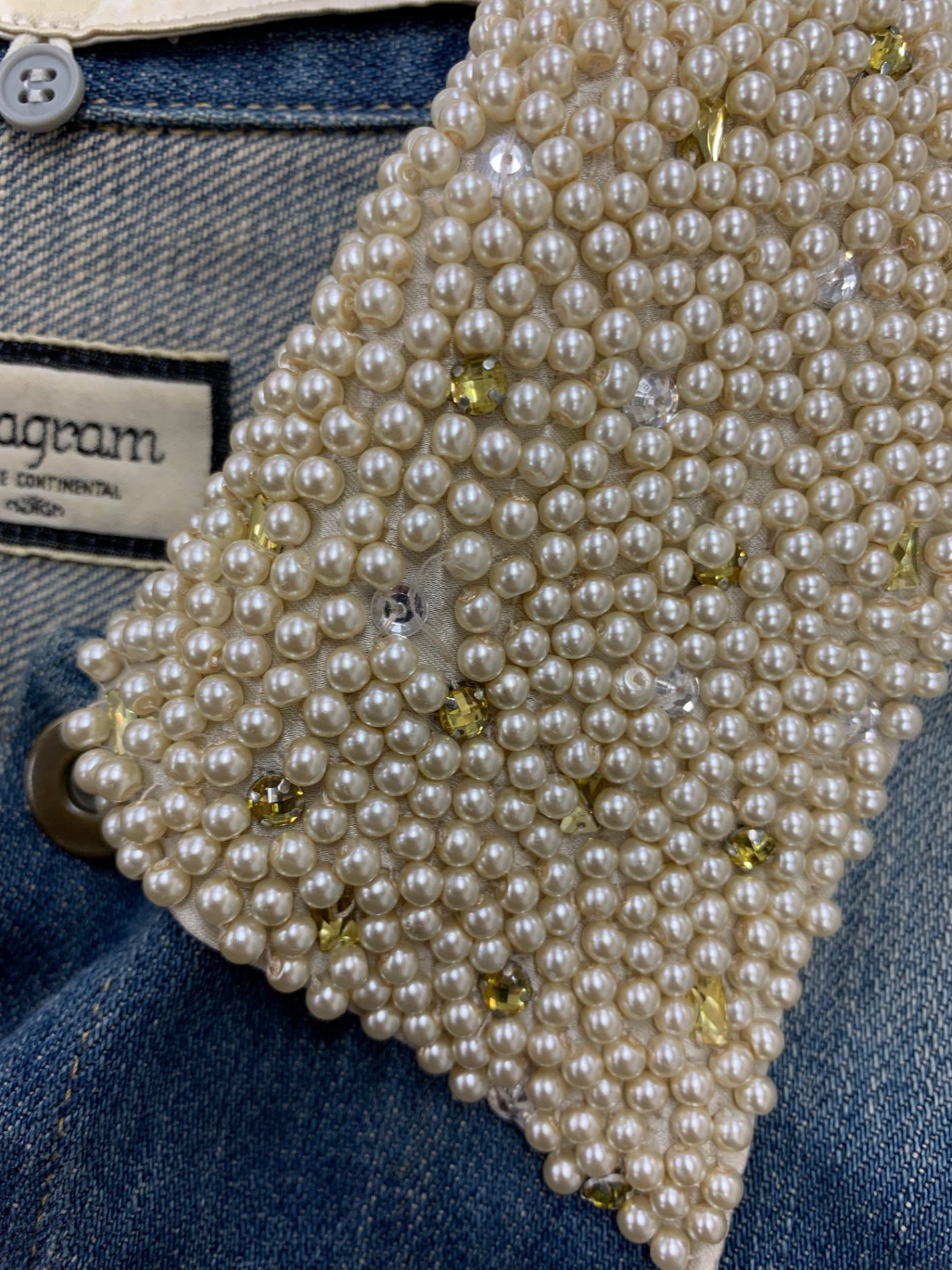 ダイアグラム 0732 3101 デニムジャケット 36 ネイビー 衿ビジュー IT03JFLXO1CS 【SALE】