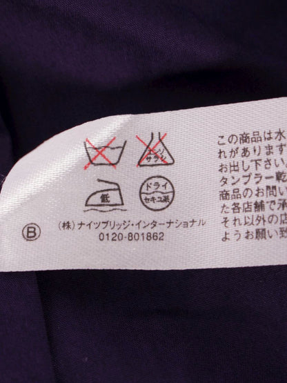 ポールカ 713EAC ワンピース 38 パープル Vネック リボン タックフレア ITBBTSFUM37F